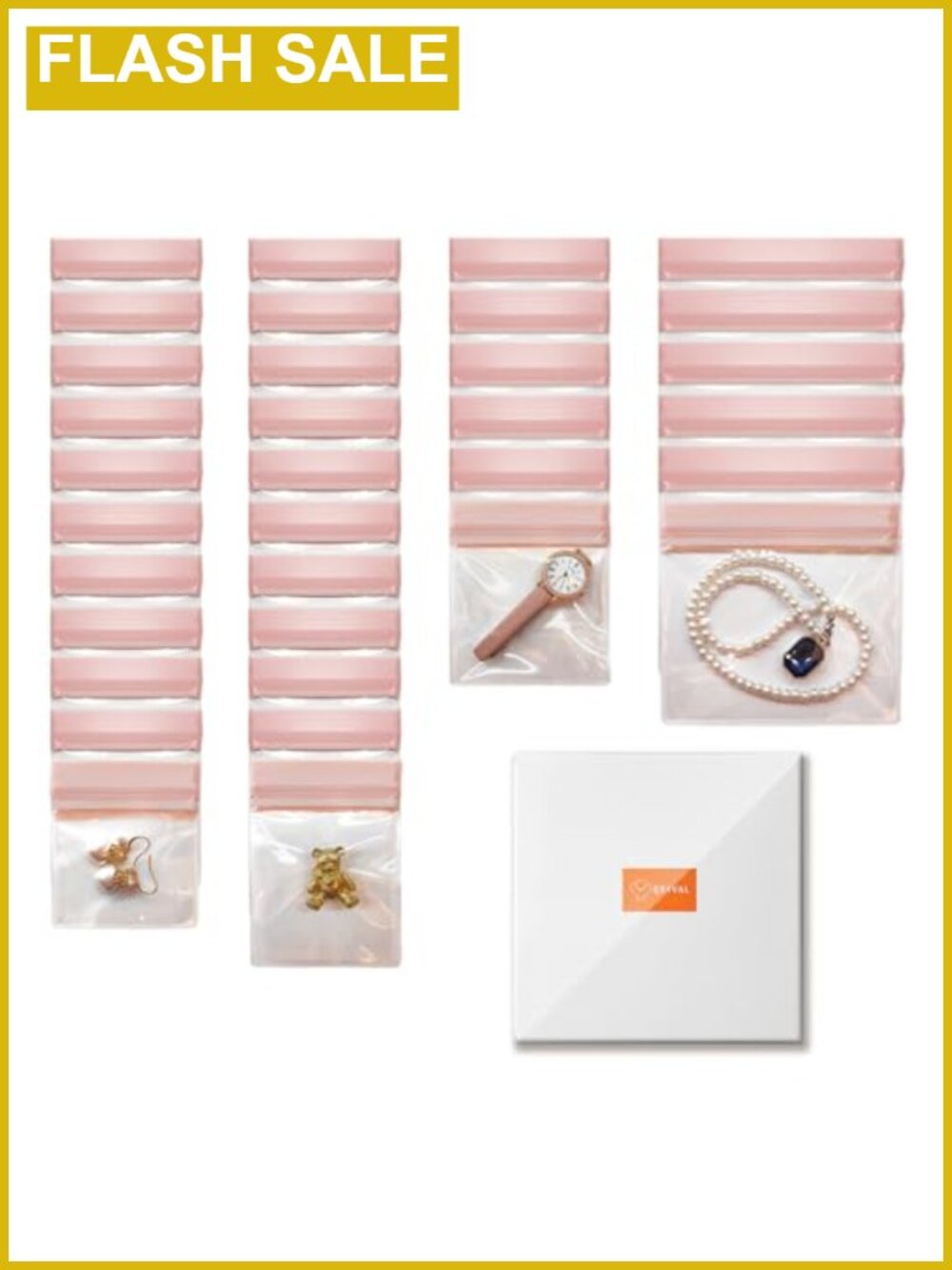 30 Anti Tarnish Jewelry Bags, EVA Clear Travel Storage Pouches, Waterproof, No